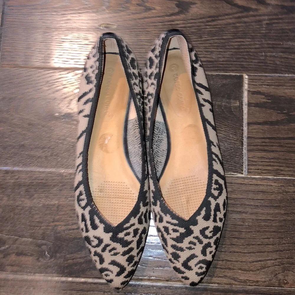 Corso Como leopard print knit pointed flats size 9